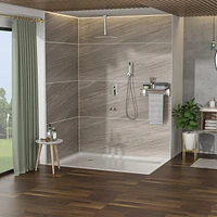16" Rain Shower Head Systems With Waterfall Tub Spout, Brushed Nickel, Ceiling Mounted Shower