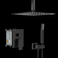 12" Rain Shower Head Systems, Matte Black, Ceiling Mounted Shower