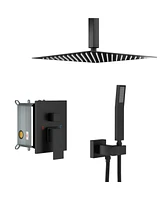 Streamdale Furniture 12" Rain Shower Head Systems, Matte Black, Ceiling Mounted Shower