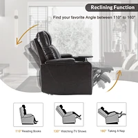 Power Motion Recliner with Usb Charging and Arm Storage