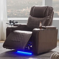 Brown Power Motion Recliner with Usb Charging and Storage