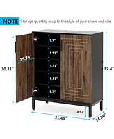 Tribesigns Shoe Cabinet with Doors, 20 Pairs Entryway Shoe Storage Cabinet with Shelves, 5-Tier Modern Free Standing Shoe Racks Storage Organizer for