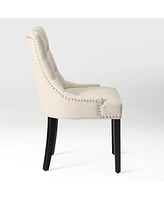 WestinTrends Upholstered Wingback Button Tufted Dining Chair Set of 2