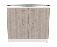 Brookline Rectangle 2-Door Utility Sink And Cabinet White And Light Gray