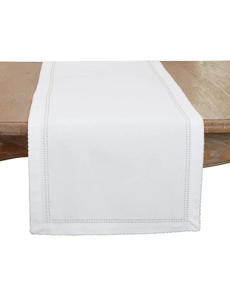 Saro Lifestyle Detailed Edge Embroidery Table Runner, 16"x72"