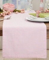 Saro Lifestyle Traditional Gingham Table Runner, 16"x72"