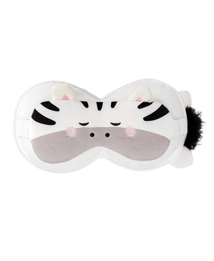 Mirage Luggage Kids 2-in-1 Travel Pillow and Eye Mask Animal Plush Soft Blindfold for Sleeping, Nights