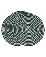 Saro Lifestyle Beaded Spiral Swirl Placemat Set of 4, 14"x14"