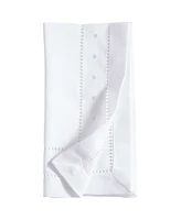 Saro Lifestyle Classic Hemstitch with Embroidered Border Dinner Napkin Set of 12