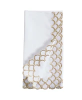 Saro Lifestyle Scalloped Edge Napkin Set of 4, 20"x20"