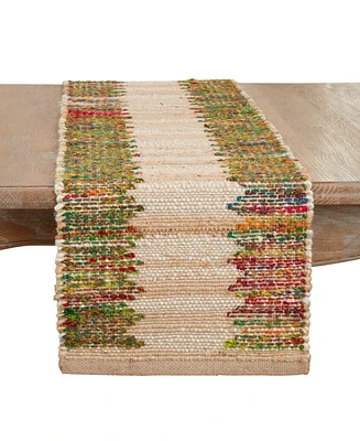 Saro Lifestyle Rainbow Rhythm Banded Table Runner, 14"x72"