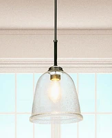 Robert Stevenson Lighting Landry - Seedy Glass and Metal Ceiling Light Black and Nickel