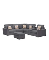 Simplie Fun 7 Piece Reversible Sectional Sofa with Storage Ottoman