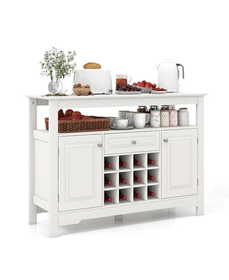 Costway Buffet Sideboard Wine Liquor Coffee Bar Cabinet with Removable Wine Rack