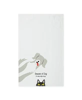 Design Imports Everyday Pets Kitchen Collection Absorbent Dishtowel Set, 18x28", Beware, 3 Count
