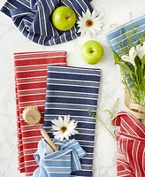 Design Imports Heavy Duty Kitchen Cleaning Collection, Long-Lasting Quality, Cotton Dish Towel, 18x28"; Dish Cloth, 13x13", Starboard Stripe, 2 Piece
