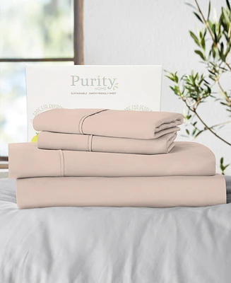 Purity Home 400 Thread Count Cotton Percale 4 Pc Sheet Set Queen