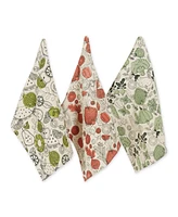Design Imports Farmer's Market Collection Machine Washable, Dishtowel Dishcloth Set, Veggie Print, 6 Count