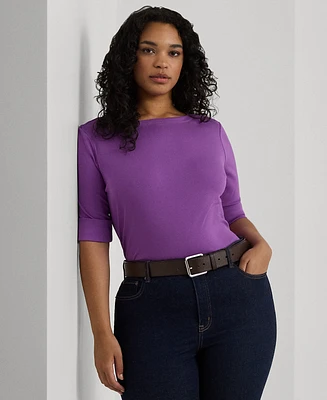 Lauren Ralph Lauren Plus Size Elbow-Sleeve Tee