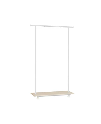 Slickblue Clothes Rack with Wheels, Garment Rack for Hanging Clothes with Shelf