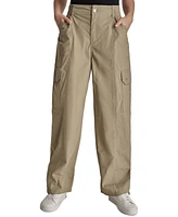 Dkny Jeans Women's Straight-Leg High-Waist Adjustable-Cuff Cargo Pants 