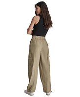 Dkny Jeans Women's Straight-Leg High-Waist Adjustable-Cuff Cargo Pants 