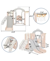 Streamdale Furniture 5-in-1 Toddler Slide and Swing Playground Set