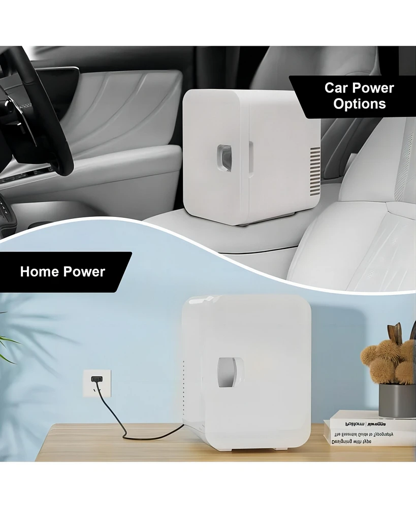 Sugift 6Litre Capacity Mini Fridge, Portable Thermoelectric Cooler and Warmer Refrigerators for Home, Office and Car