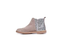 Childrenchic Girls Glitter and Suede Chelsea Boots Taupe