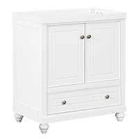 30" Bathroom Vanity Base Cabinet, Doors & Drawer