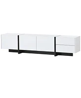 Streamdale Furniture Modern High Gloss Tv Stand for TVs Up to 80"