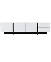 Streamdale Furniture Modern High Gloss Tv Stand for TVs Up to 80"