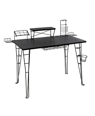 Simplie Fun Atlantic Gaming Desk Pro - Metallic Black