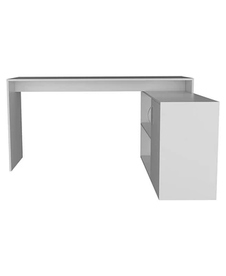 Simplie Fun Lyncliff 1-Drawer 2-Shelf L-Shaped Office Desk White