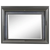 Streamdale Furniture Sawyer Mirror with Led, Metallic Gray