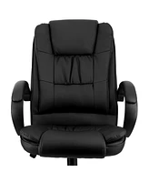 Elama High Back Adjustable Faux Leather Office Chair in Black