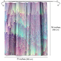 Americanflat 71x74 Shower Curtain - Abstract Design - Iridescent Glitches by Emanuela Carratoni