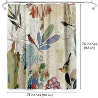 Americanflat Floral Shower Curtain Where the Passion Flower Grows by Pi Creative Art - Blue