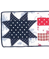 Gallerie Ii 10" x 24" Quilted Star 4th of July Patriotic Rectangle Xl Small Petite Throw Pillow