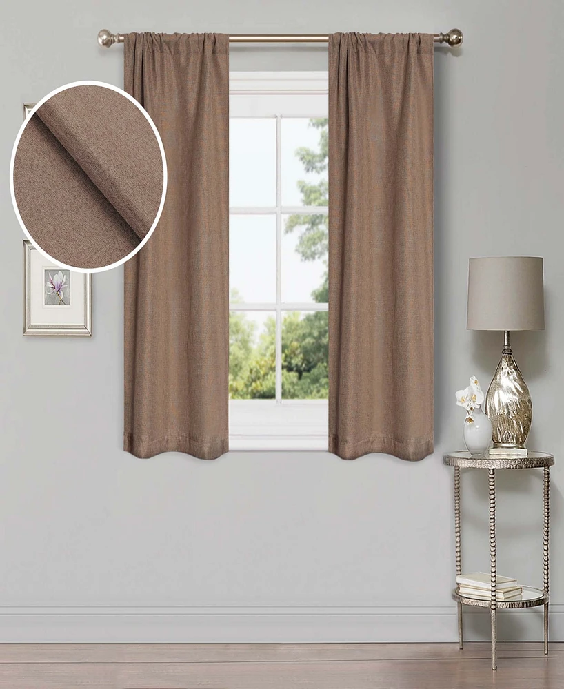 Superior Linen-Inspired Classic Room Darkening Modern Fade Resistant 2-Piece Curtain Set with Rod Pocket