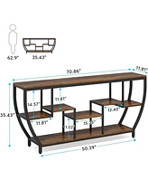 Tribesigns 70.9 Inch Long Sofa Table with Shelves, Rustic Console Table with Storage, Entryway Table Tv Stand, Behind Couch Table Accent Tables for Li