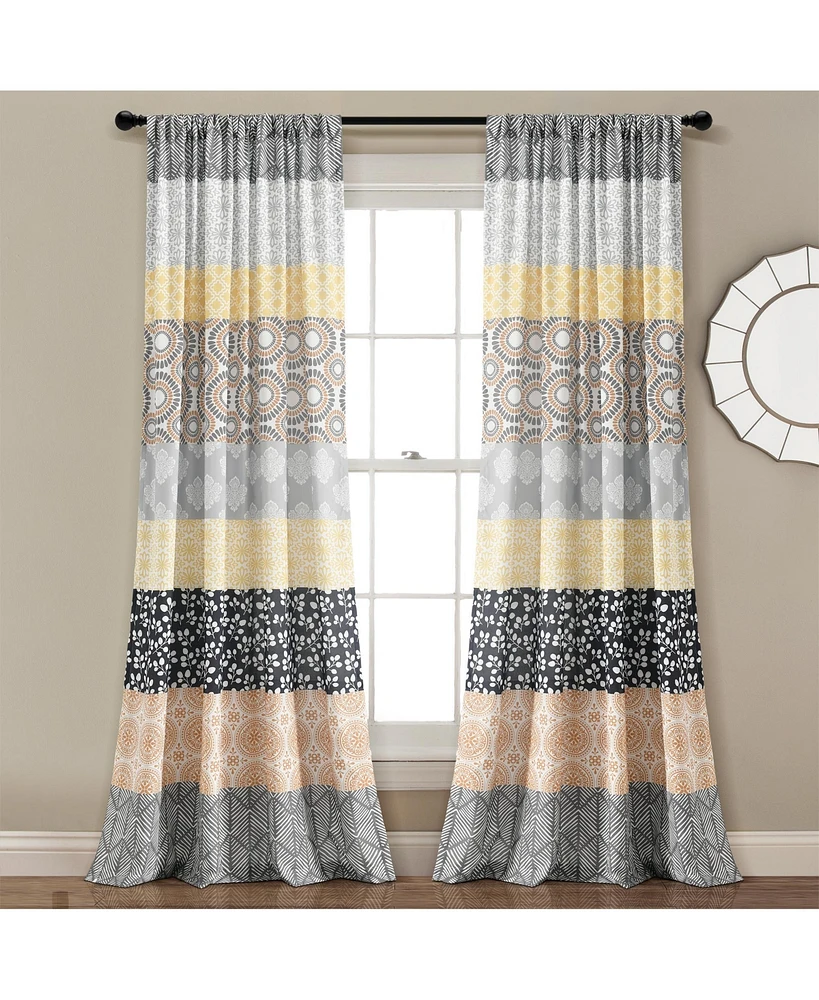 Lush Decor Bohemian Stripe Window Curtain Panels
