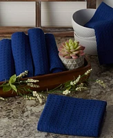 Design Imports Cotton Kitchen Collection Dishtowel Set, 18x26", Blue, 6 Piece