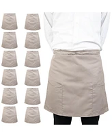 Arkwright Home Mariposa Half-Bistro Aprons (12 Pack), 18x30 in., Soft Polyester Blend, Color Options