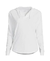 Lands' End Women's Long Sleeve Slub Hooded Popover