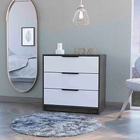 Cannon 3-Drawer Dresser Smokey Oak And White