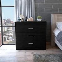 Streamdale Furniture Bethage 3-Drawer Dresser Black Wengue