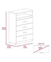 Streamdale Furniture Cassville 4-Drawer 1-Shelf Dresser White