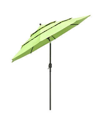 Yescom 10 Ft 3 Tier Patio Umbrella with Crank Handle Push to Tilt Yard Outdoor