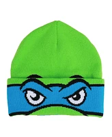 Teenage Mutant Ninja Turtles Men's Tmnt Rolldown Leo Adult Mesh Eye Green Beanie